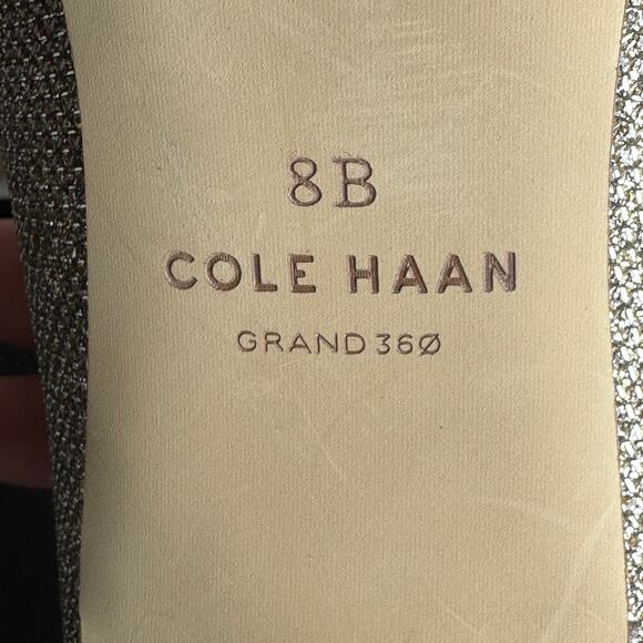 Cole Haan Mylah Glitter Block Heel Pumps Gold Wedding Party Date Night Shoes 8B - Picture 8 of 8